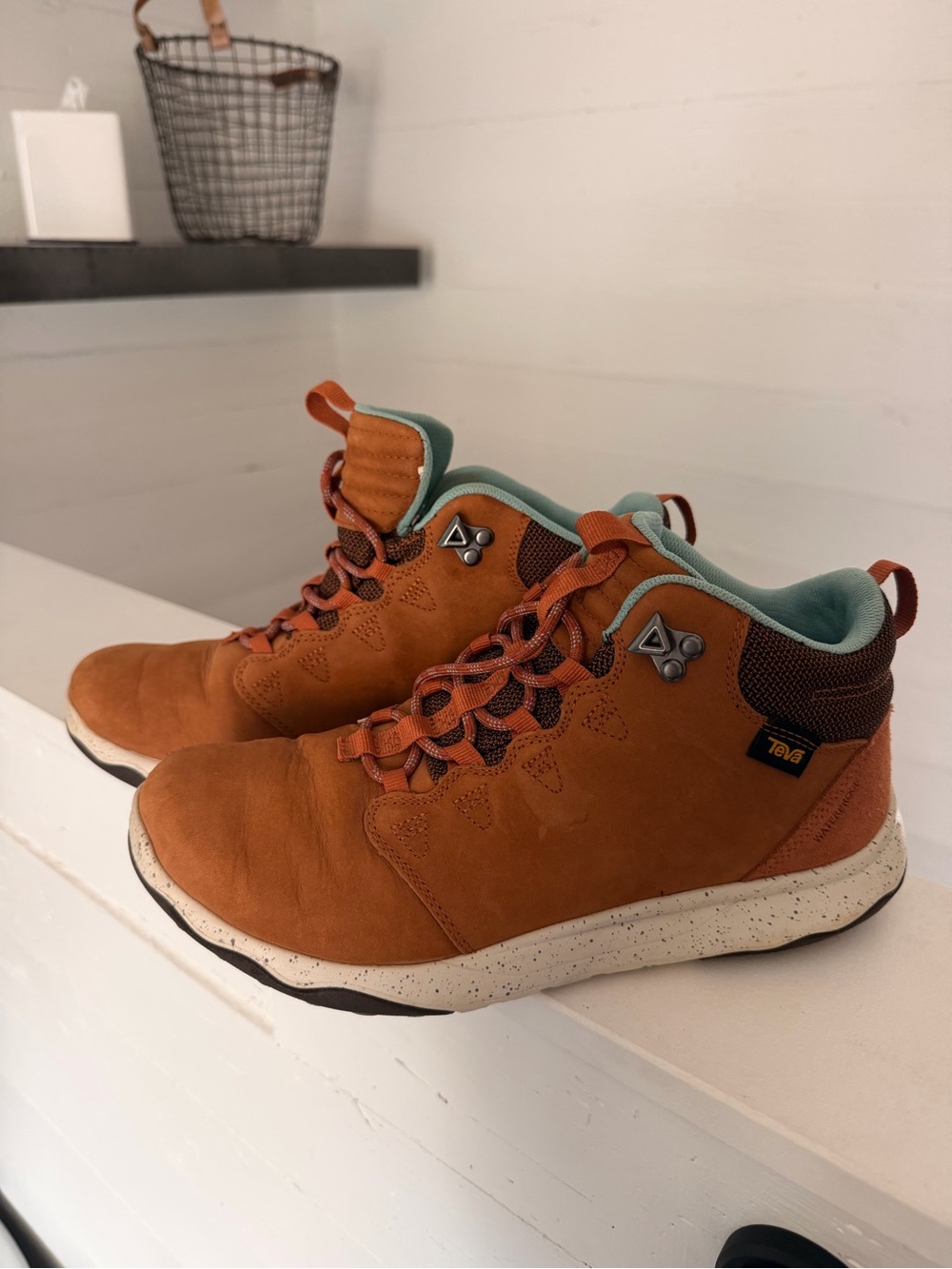 Teva Women's Rust Brown Athletic Hiking Sneakers with Teal Lining